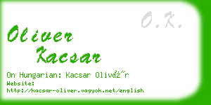 oliver kacsar business card